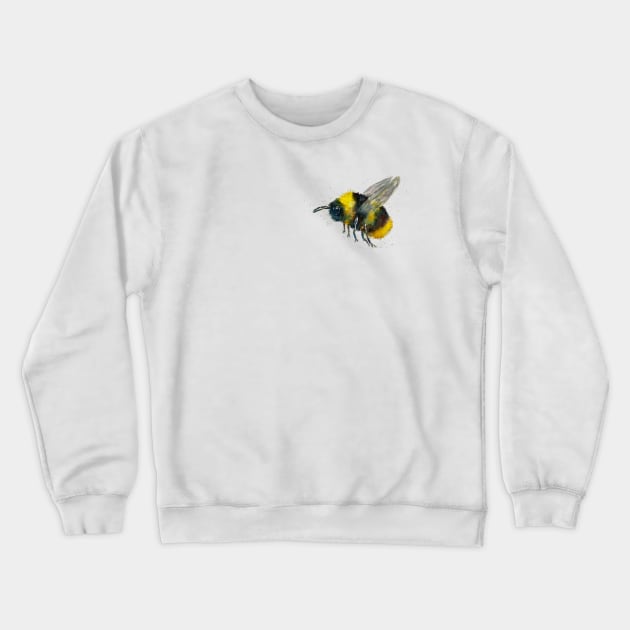 Cute Fuzzy Bee Lover Watercolor Crewneck Sweatshirt by CunninghamWatercolors